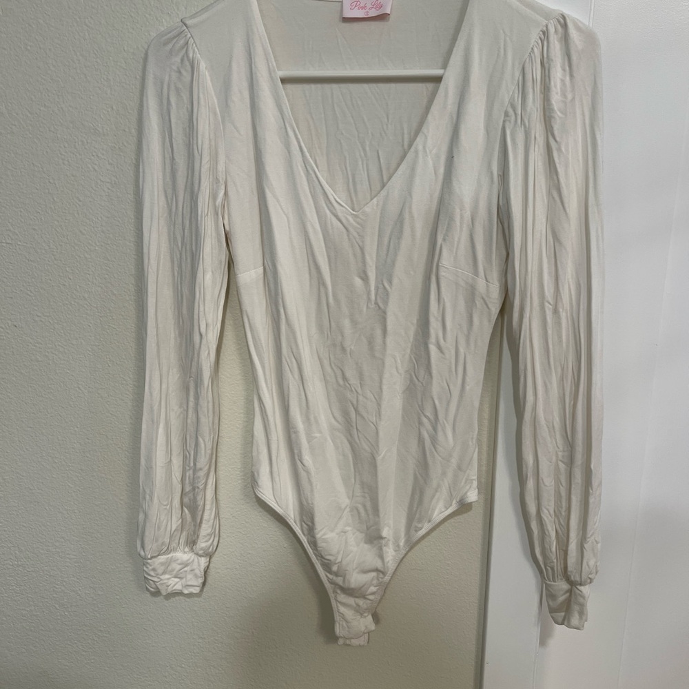 White Pink Lily Bodysuit